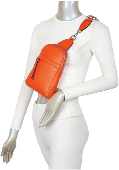 FASHION YOU WANT Sling Bag Brusttasche, Crossbody Umhängetasche Damen veganes Leder,Schultertasche S