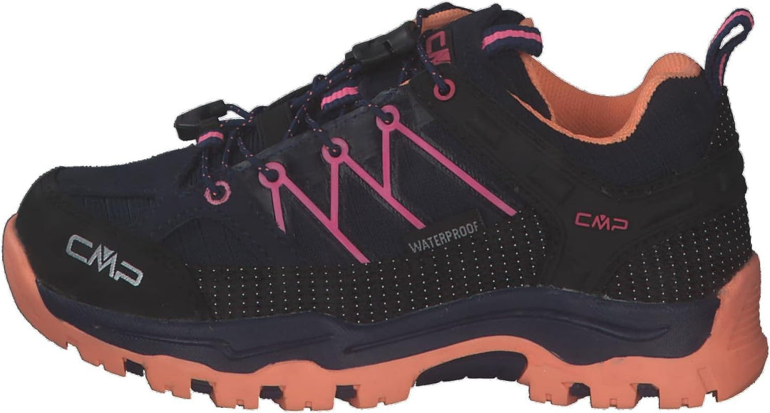 CMP Unisex Kinder Kids Rigel Low Shoes Wp Trekking-Schuhe 28 EU Blau Orange Pink B Blue Sunrise, 28