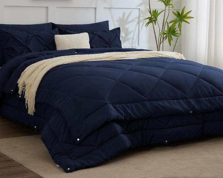 WAVVE Bettdecke 135x200 4 Jahreszeiten 2 teilig Dunkelblau - Ganzjahresdecke 135x200cm 300gsm+ Somme