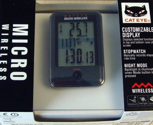 Cateye Fahrradcomputer Micro Wireless CC-MC200W Schwarz, Schwarz