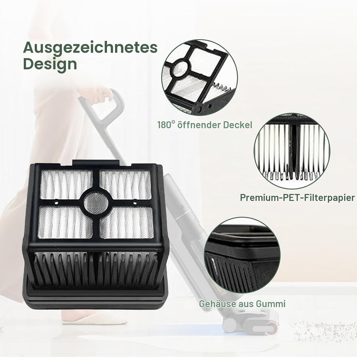 PeakLife Bürstenrolle + Filter Zubehör Nur für Dreame H12 Pro, H12 Dual, 3 Bürstenrolle, 3 Filter, 1