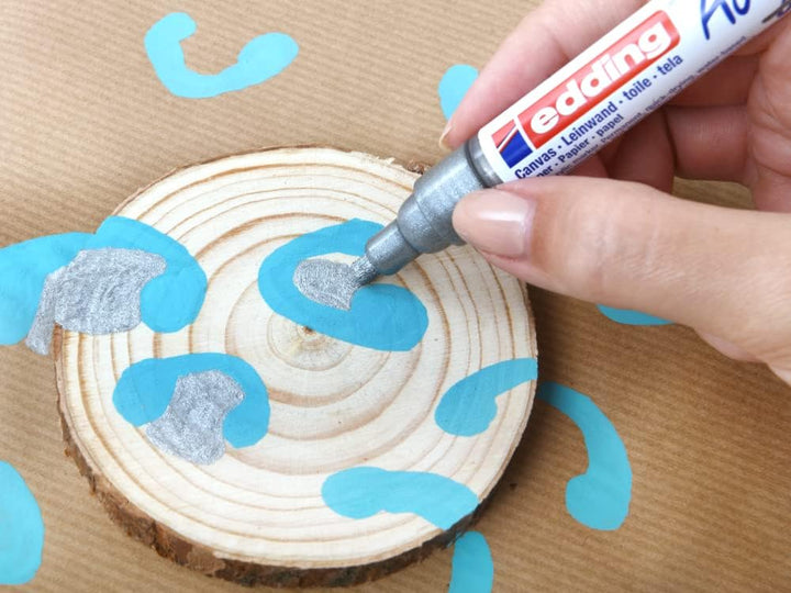 edding Acrylfarben-Set Allround Weiss - Weiss - 3 wasserdichte Acrylstifte – feine, mittlere und dic