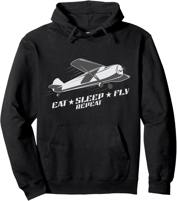 Fliegen Eat Sleep Fly repeat Flugzeug Pullover Hoodie