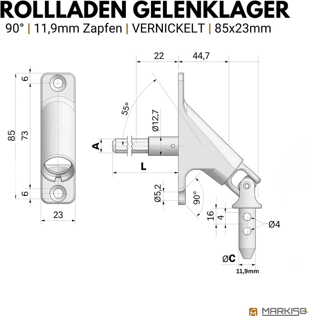 Rolladen Gelenklager 90° Lager Getriebe für Rolladen Rolladenlager Rolladen Kurbelgetriebe Gelenklag