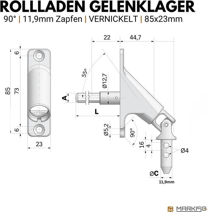 Rolladen Gelenklager 90° Lager Getriebe für Rolladen Rolladenlager Rolladen Kurbelgetriebe Gelenklag