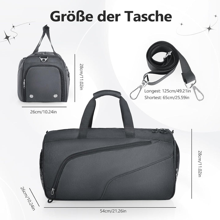 Sporttasche mit Schuhfach und Nassfach - Reisetasche Damen und Herren - Tasche für Sport, Gym &amp; Fitn