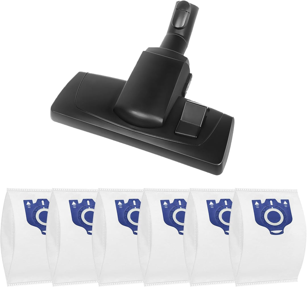 1 Miele Staubsaugerdüse/Bodendüse + 6 Beutel für Miele S8,S6,S5,S4,S2, S1,C1,C2,C3,H1, für Miele Cla