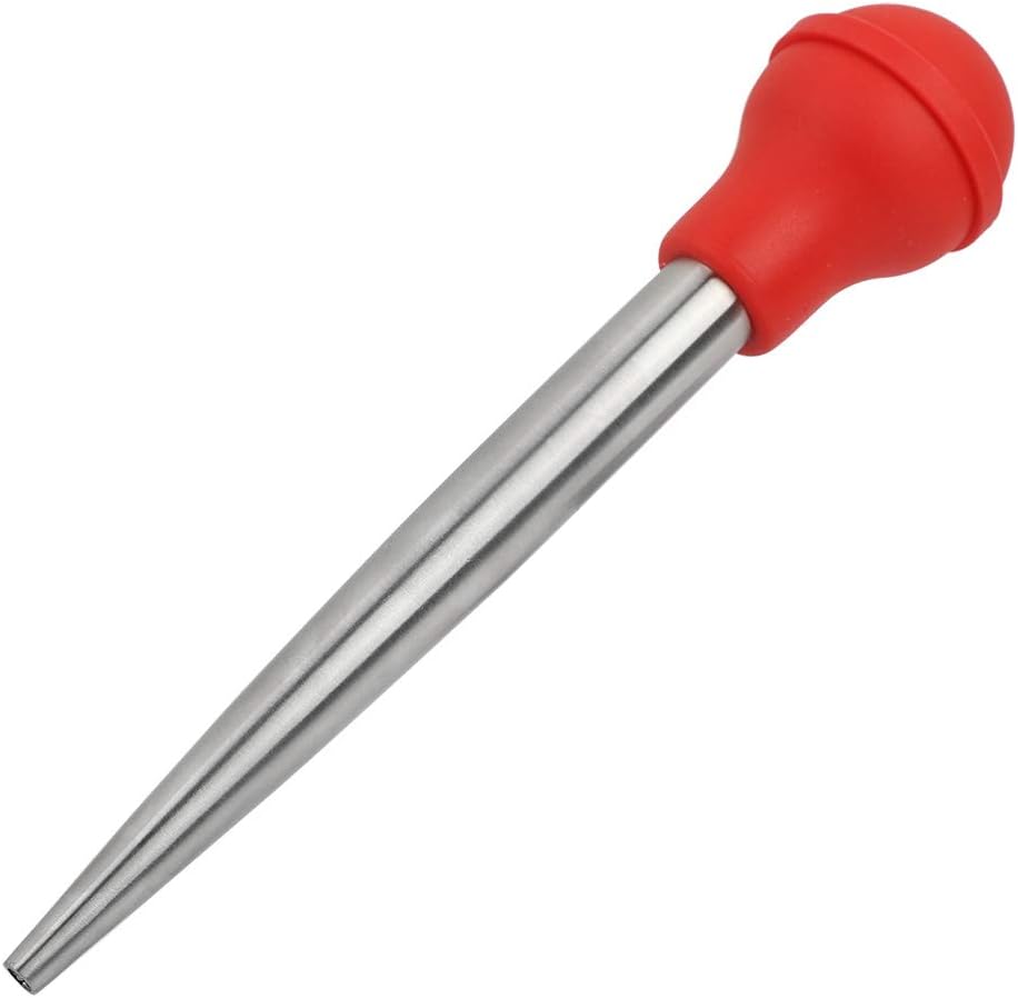 MOUMOUTEN Puten-Baster, Edelstahl-Marinaden-Gewürz-Injektor, Gummiball, Hitzebeständige Fleisch-Bast
