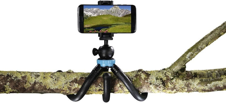 Hama Stativ Flexpro für Smartphone, GoPro und Fotokameras, 27 cm, Blau schwarz / blau, schwarz / bla