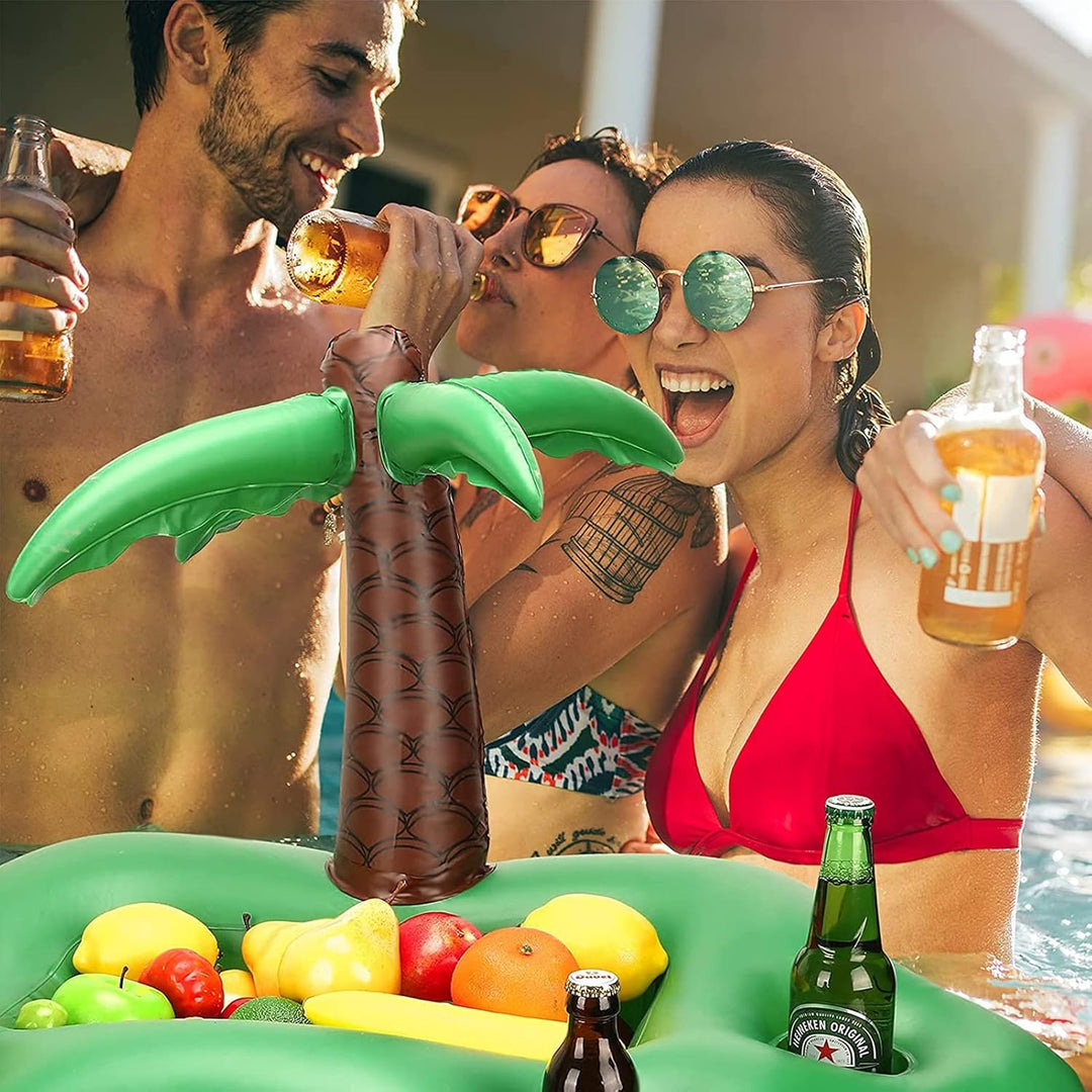 3 Stück Aufblasbare Getränkehalter, Getränkehalter Pool Aufblasbar Palme,Pool Untersetzer,Poolbar Au