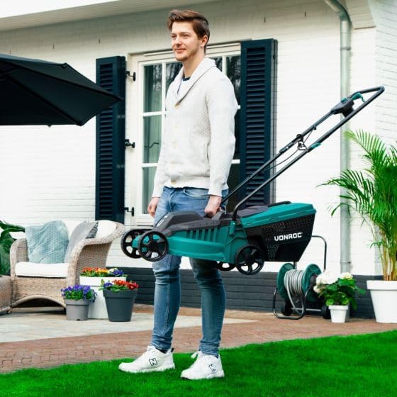 VONROC Rasenmäher Elektro mit Kabel | 1300W - 32cm Schnittbreite - einstellbare Schnitthöhe 30-70MM