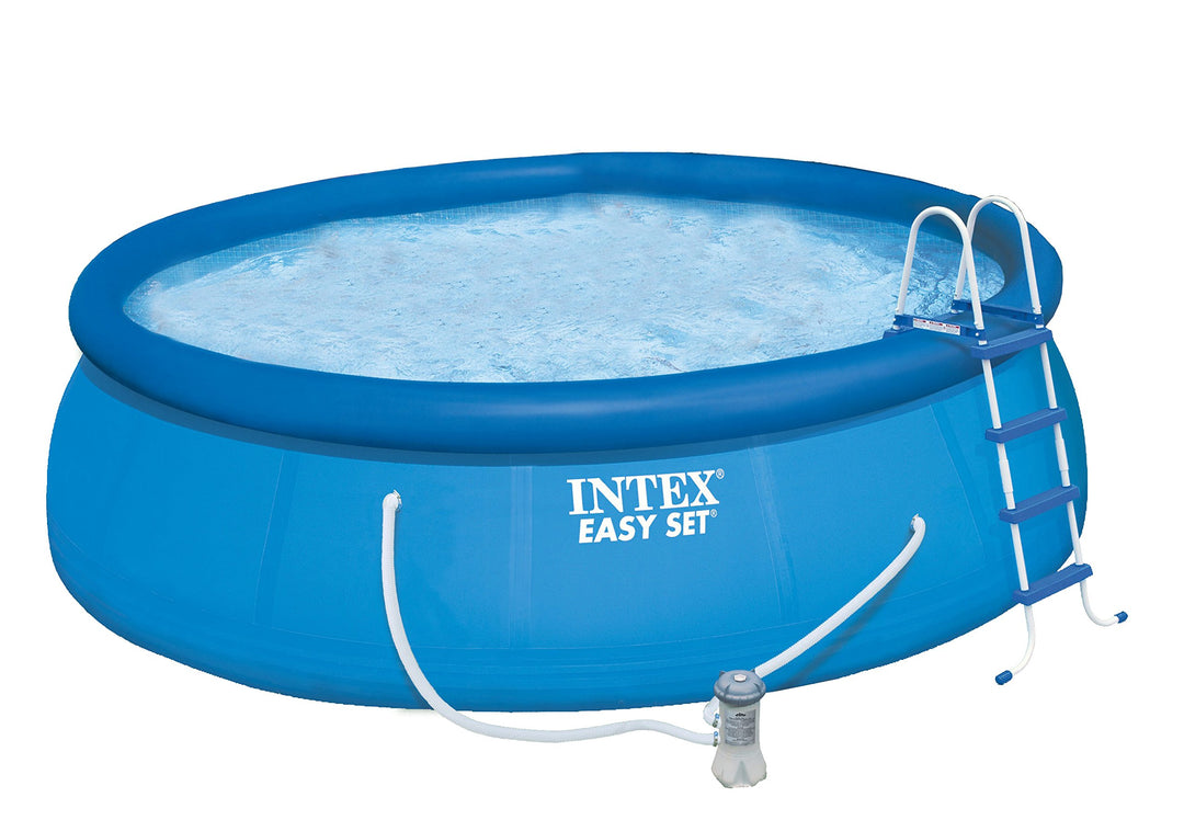 Intex Easy Set Up Pool mit Filterpumpe, Leiter, Bodentuch und Abdeckung, 4,5 x 121,9 cm, #28168
