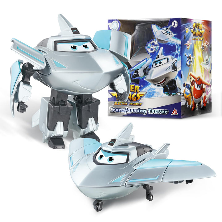 Super Wings Transformations-Flugzeug Supercharged Traver, ca. 12,7 cm grosse Spiel-Figur für Kinder,
