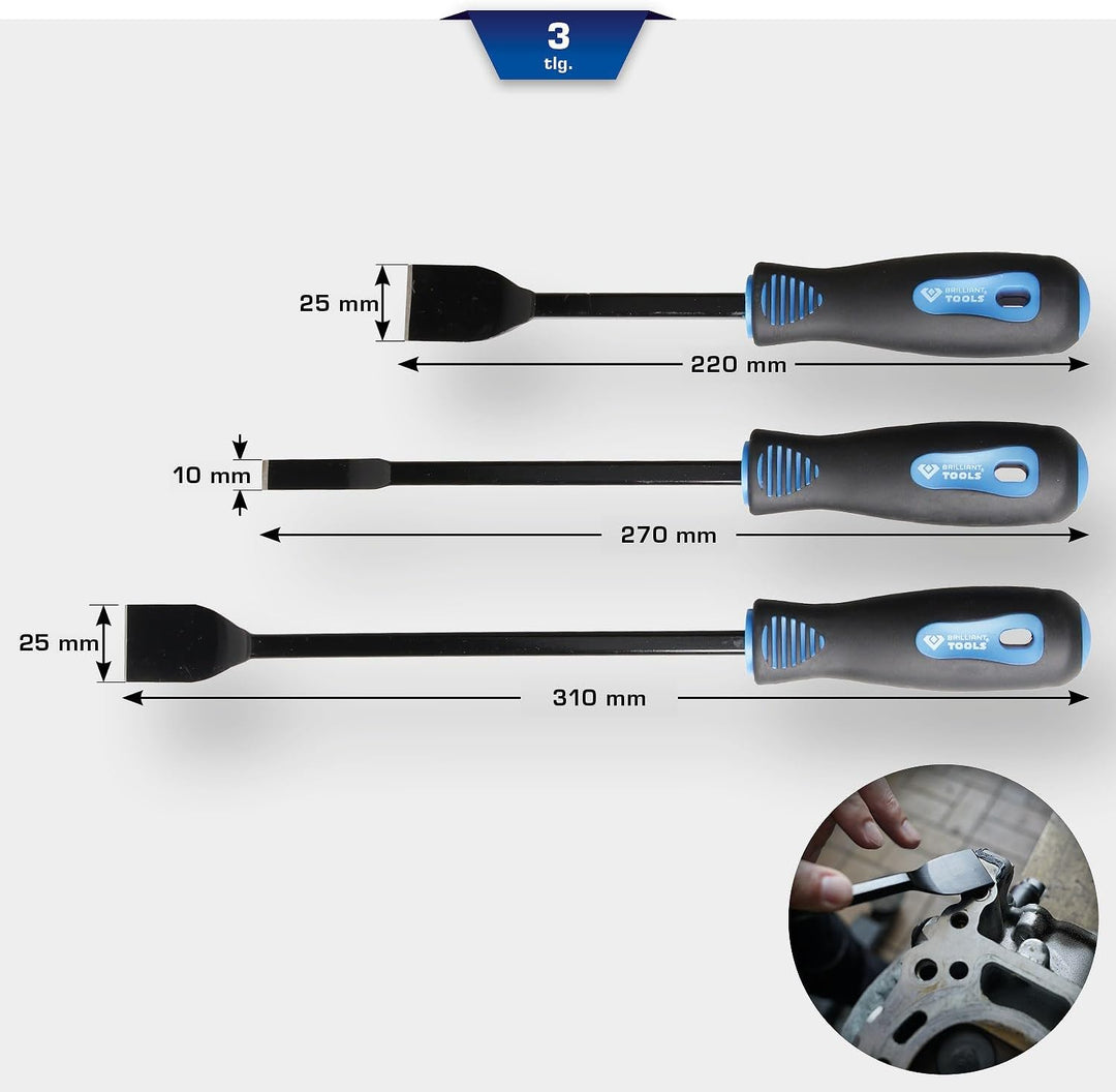KS TOOLS Schaber-Satz, 3-tlg