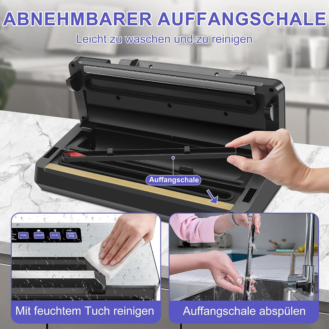 9 in 1 Vakuumierer Vakumierergerät für Lebensmittel Folienschweissgerät | 95kPa Vakuumiergerät Profi