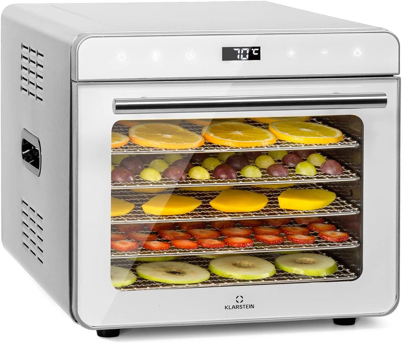 Klarstein Dörrautomat, Dörrgerät für Gemüse, Obst, Nüsse und Fleisch Trocknen, Food Dehydrator mit 6