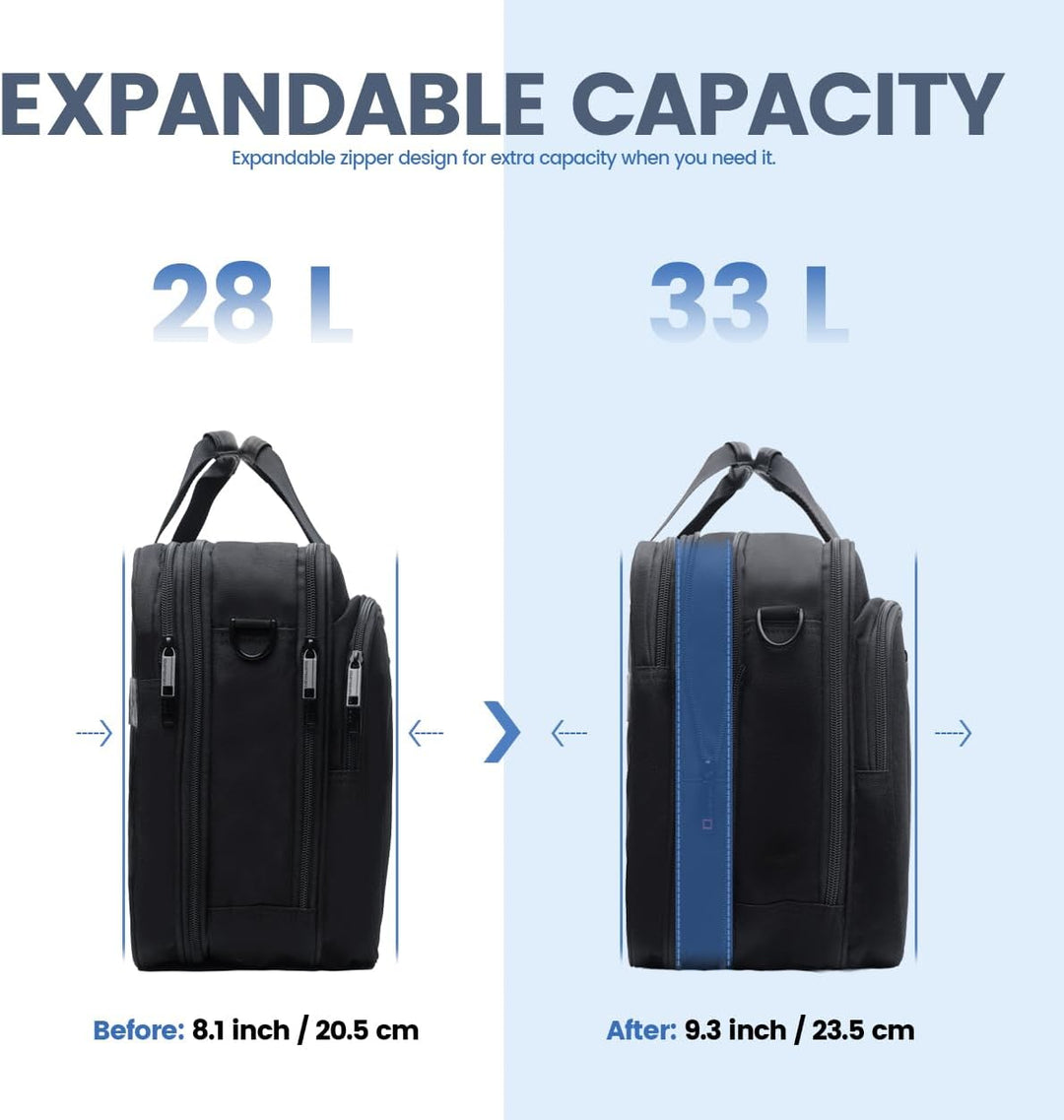 EMPSIGN Laptoptasche Laptop Aktentasche Schwarz/Rot, Schwarz/Rot