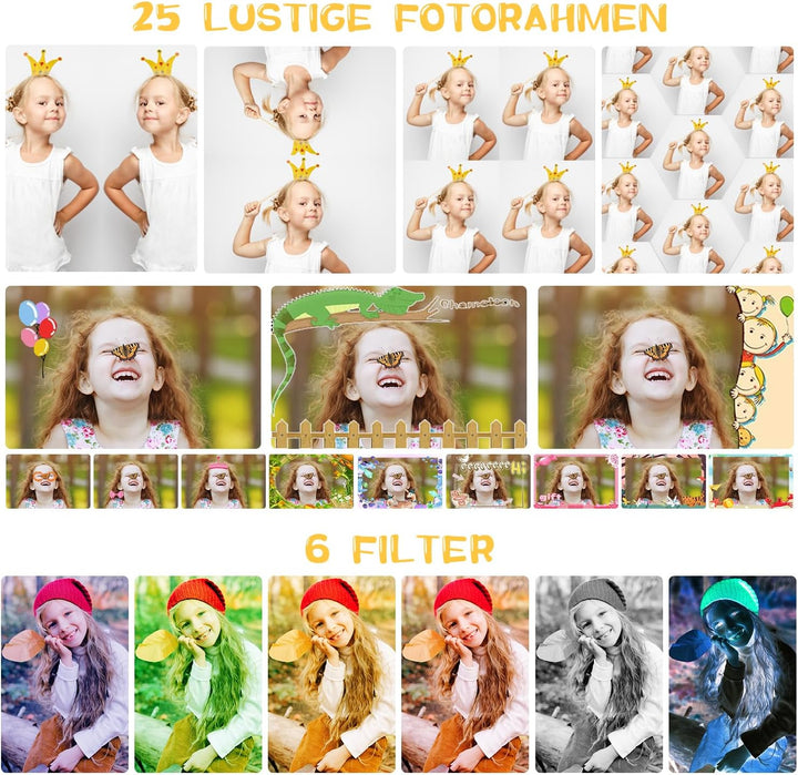 KinderKamera,ARNSSIEN Kinder Kamera,Selfie,Geschenk für3 4 5 6 7 8 9 10Jahre Mädchen und Junge,2.4in