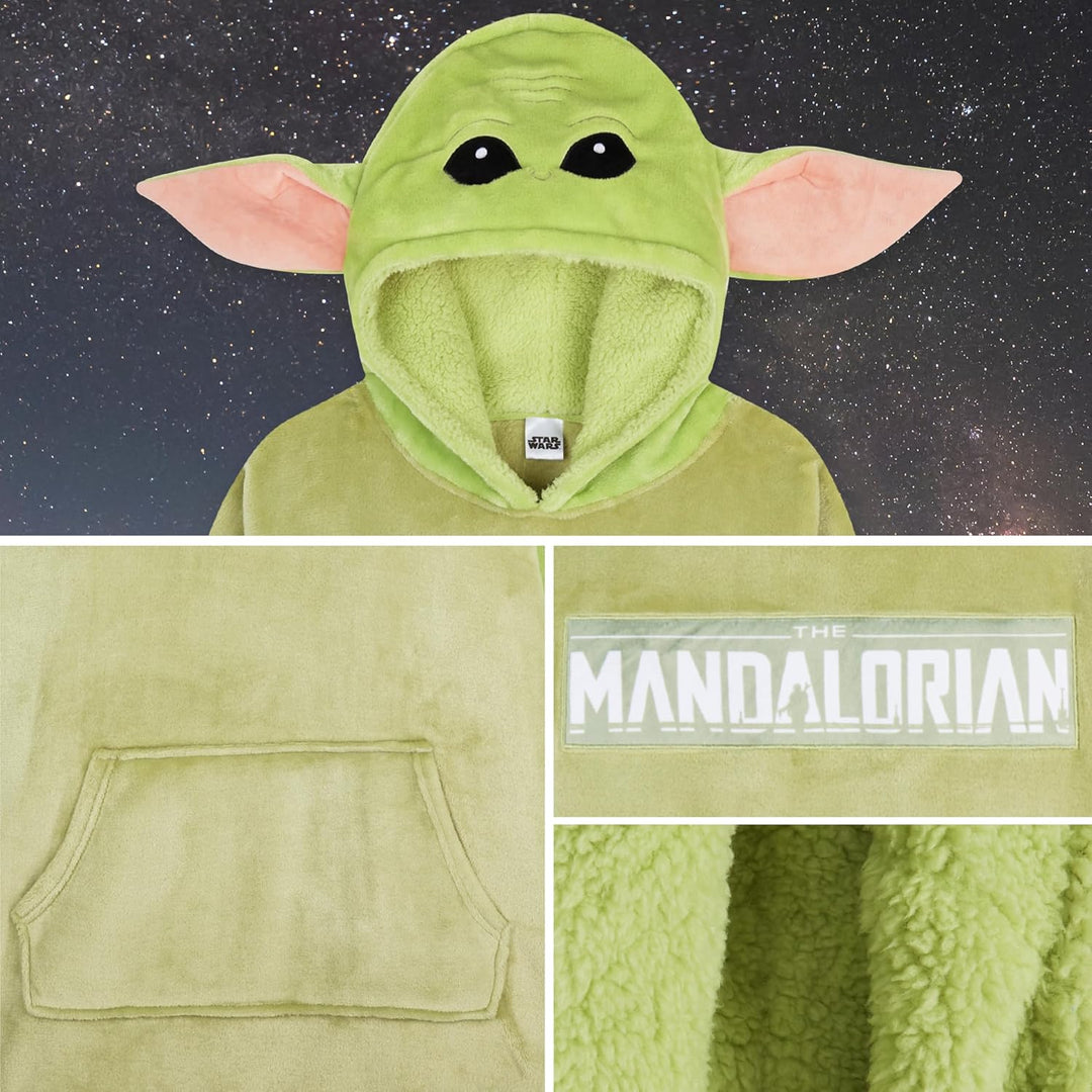 Disney The Mandalorian Hoodie Herren Oversized aus Fleece, Baby Yoda Pullover Herren