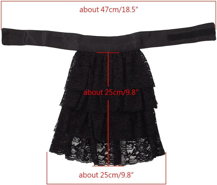 BLESSUME Jabot Kragen Viktorianisch Halskrause Spitze Jabot Kostüm Gross Schwarz Jabot Manschetten,