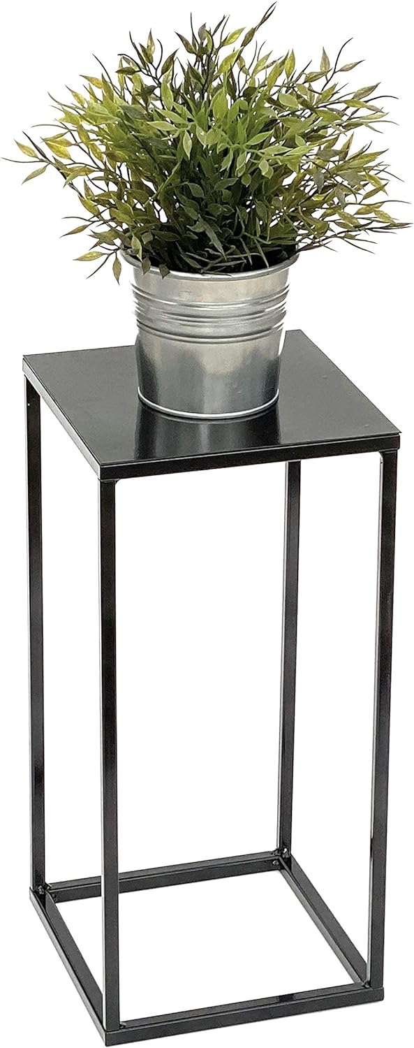 DanDiBo Blumenhocker Metall Schwarz Eckig Höhe 42,5 cm Blumenständer Beistelltisch 434 Blumensäule M