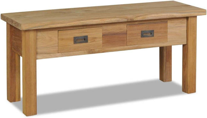 vidaXL Teak Massiv Flurbank 90x30x40 cm Sitzbank Holzbank TV Schrank Lowboard