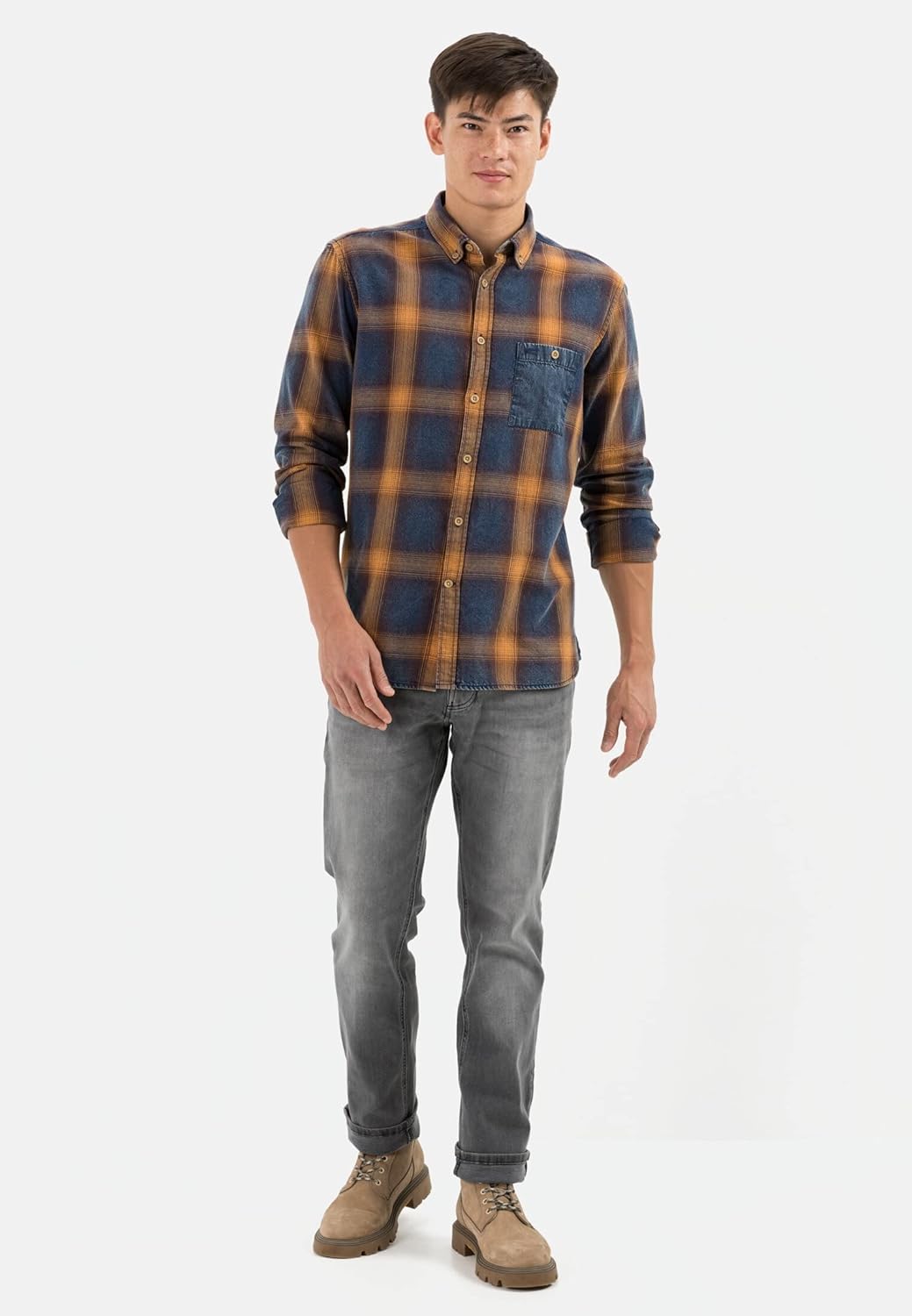 camel active Herren Relaxed Fit Jeans Hose Woodstock Jeanshose 33W / 34L Dunkelgrau (Graphite Gray),