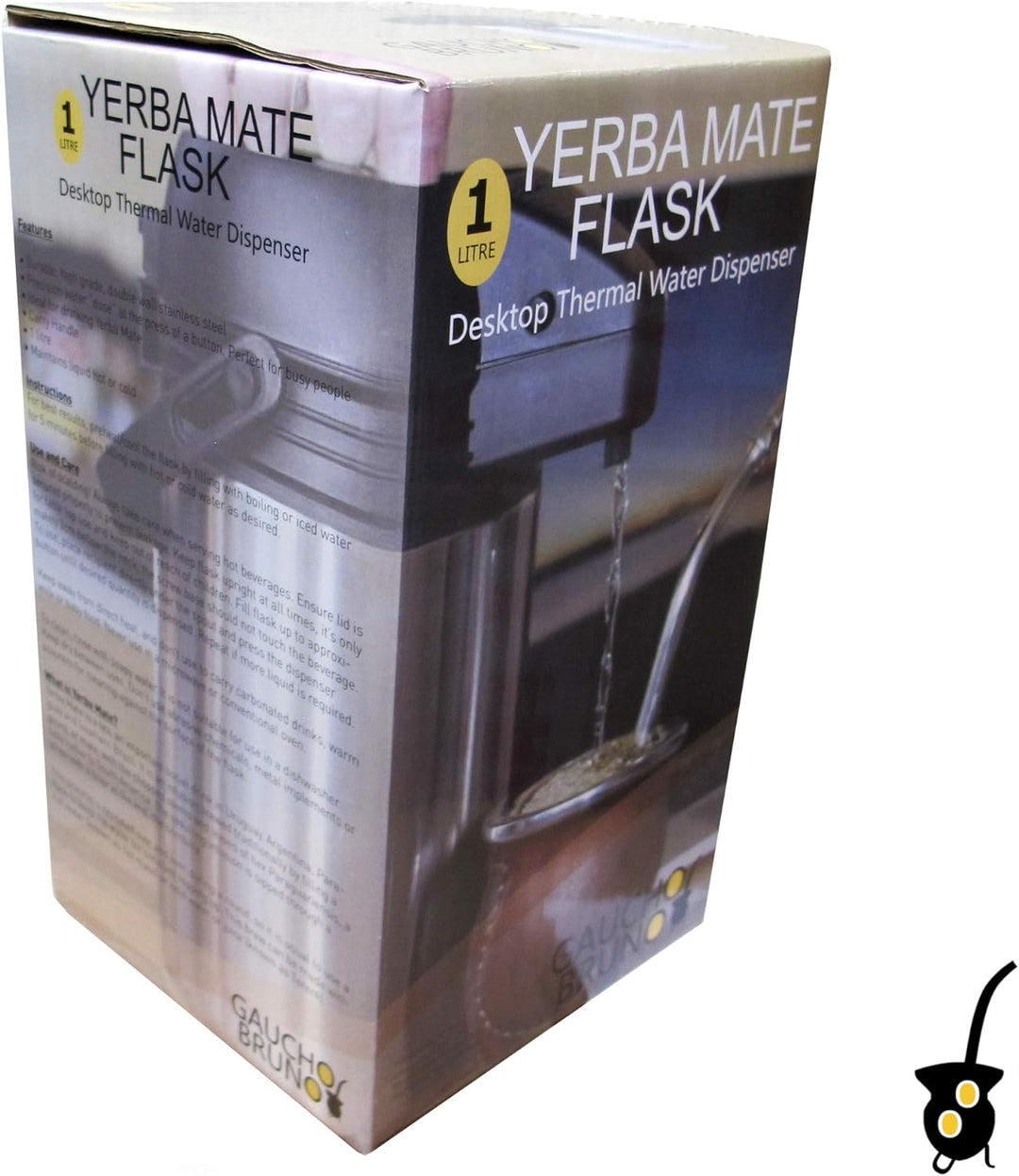 Tischflasche mit Präzisionsdosierspender Gaucho Bruno Ideal für Yerba Mate