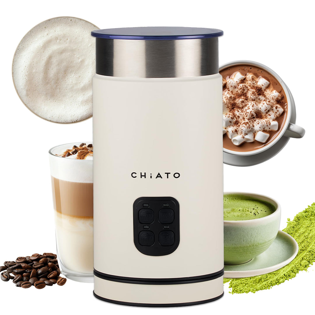 milkPLAY Milchaufschäumer Elektrisch & Milchschäumer - 4- in-1 Milk Frother, Milchkocher & Milchwärm