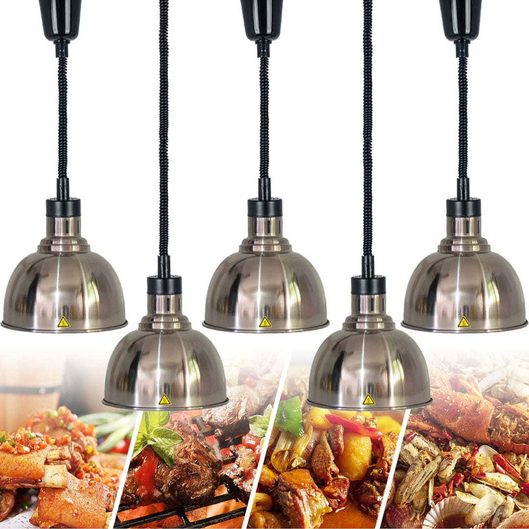 Einstellbare Speisenwärmer, Wärmelampe Küche Gastro(5pcs) | Wärmelampe für Lebensmittel mit 250Watt