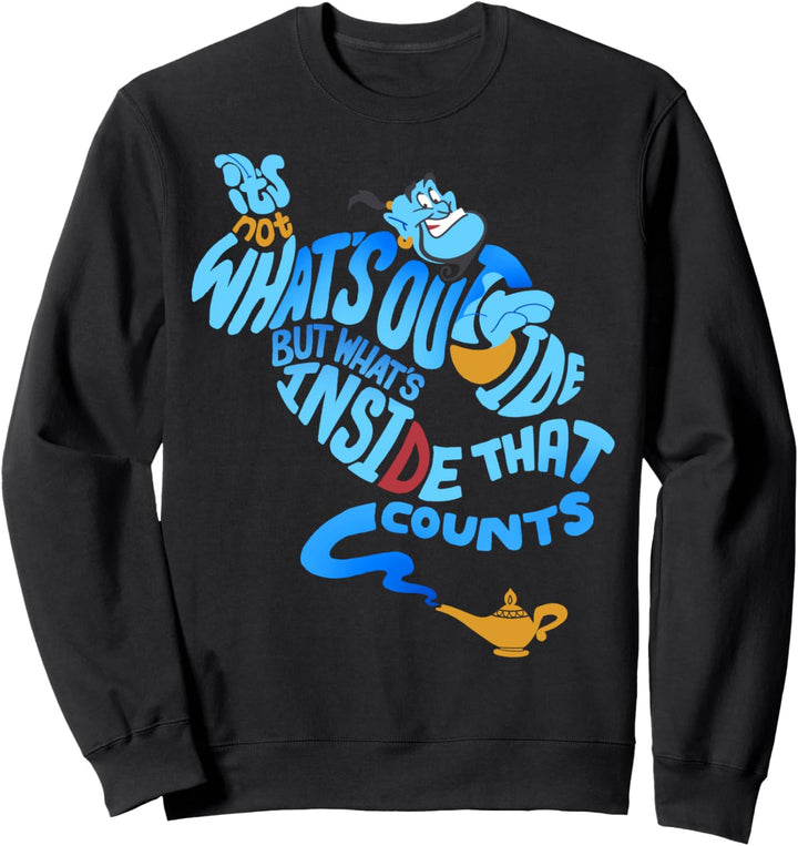 Disney Aladdin Genie What's Inside That Counts Text Fill Sweatshirt