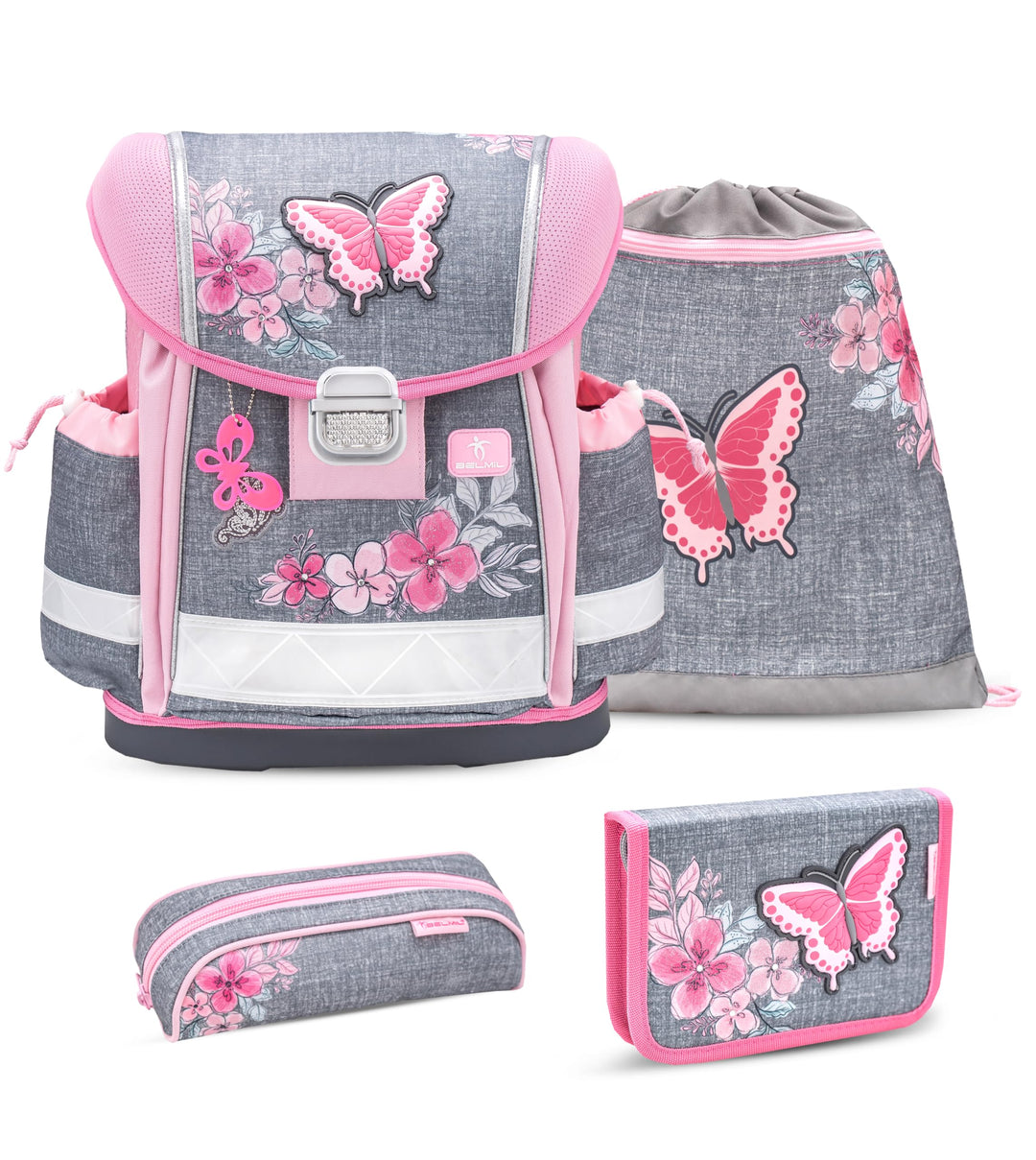 Belmil Classy Schulranzen Set 4 - teilig (403-13/AG/S) Elegant, Elegant