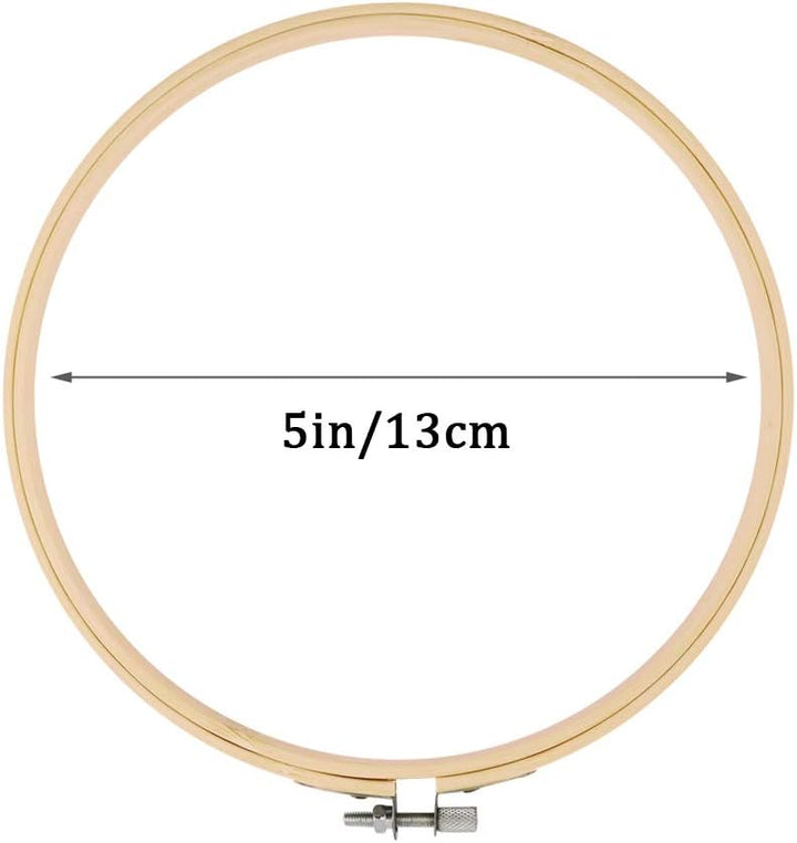 Hodeacc 16 Pack 5 Zoll Mini Bambus Kreis, Stickrahmen Kreuzstich Hoop Ring für DIY Kunsthandwerk Han