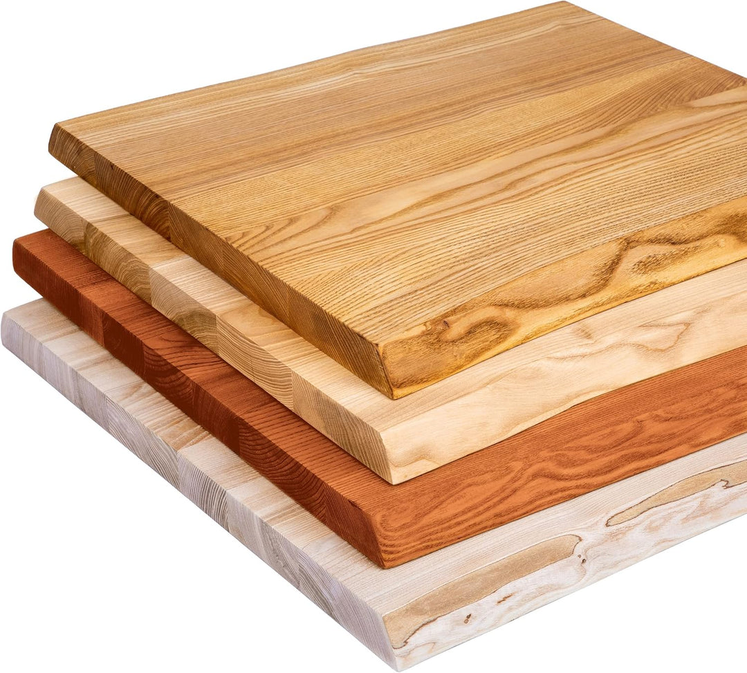 LAMO Manufaktur Holzplatte für Couchtisch, Beistelltisch, Tischplatte Massivholz Baumkante 60x60 cm,