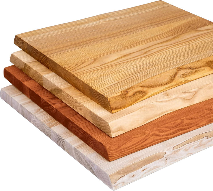 LAMO Manufaktur Holzplatte für Couchtisch, Beistelltisch, Tischplatte Massivholz Baumkante 60x60 cm,