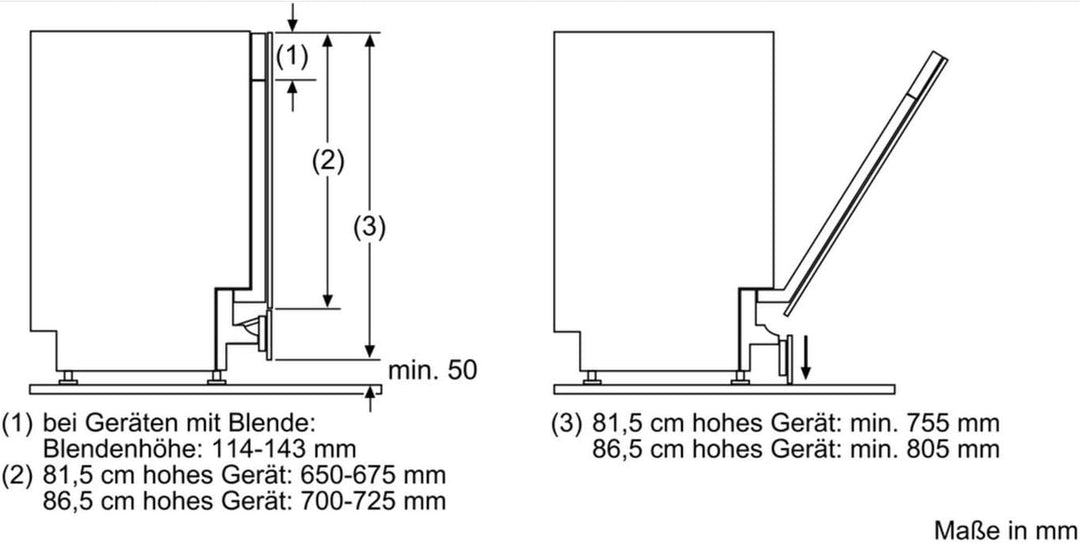 Bosch SMZ5003 Zubehör für Geschirrspülen, Klappscharnier für hohe Korpusmasse, Made in Germany