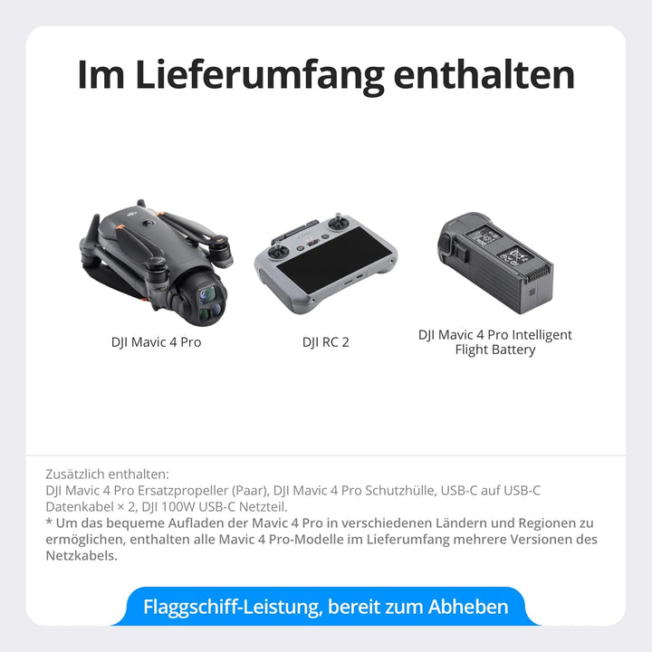 DJI Mavic 4 Pro Drohne mit DJI RC 2, Flaggschiff Triple Kamera Drone mit 100 MP 4/3-CMOS-Hasselblad-
