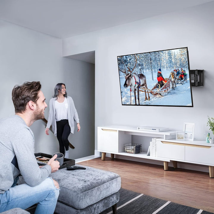 PERLESMITH TV Wandhalterung, Schwenkbare Neigbare TV Halterung für 26-65 Zoll Flach & Curved Fernseh