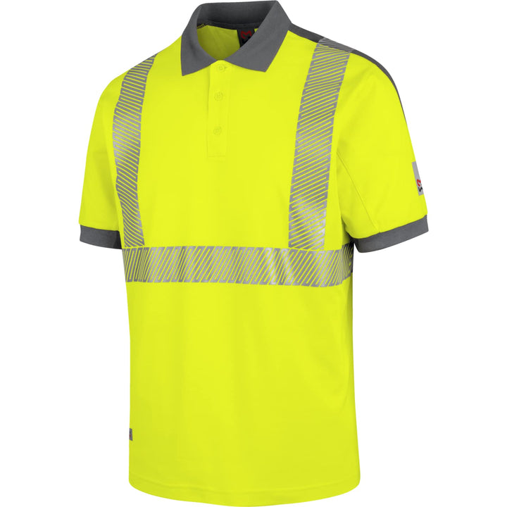 WÜRTH MODYF Warnschutz Poloshirt Neon EN 20471 2 4XL Gelb Anthrazit, 4XL Gelb Anthrazit