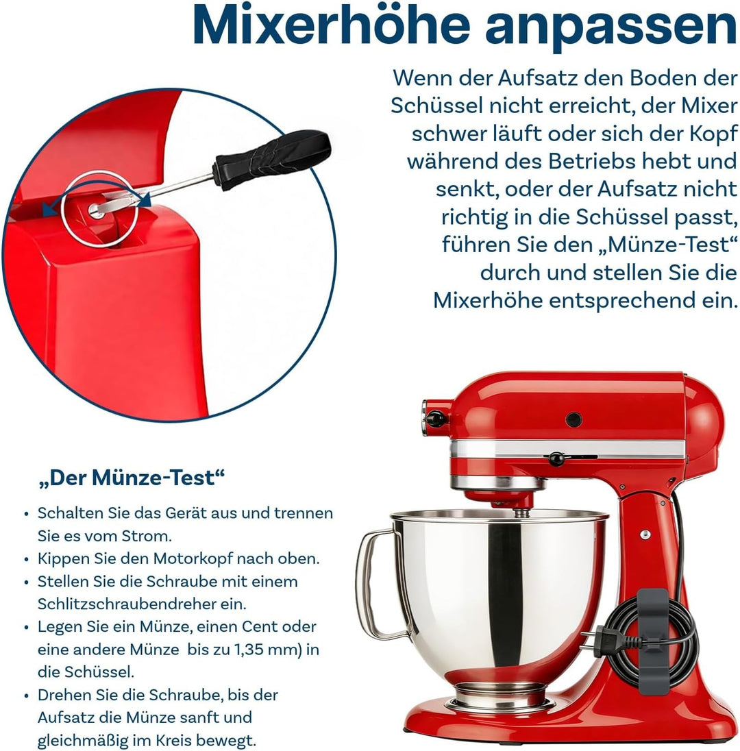 Edelstahl Knethaken K45DH für KitchenAid 4.5-5 Quart Kippkopf-Standmixer Artisan &amp; Classic Serie von