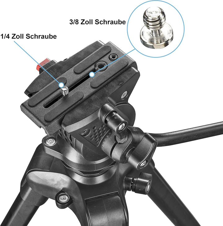 Walimex pro Videostativ mit Fluidkopf, Smartphone-Halterung &amp; Tasche I Advanced 173cm, leicht &amp; stab