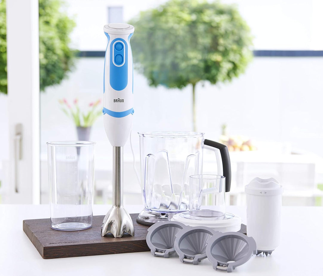 Braun Minipimer 5 MQ5060WHBL Twist Stabmixer, elektrisch, Weiss/Blau