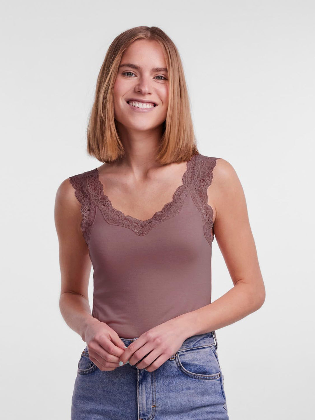 PIECES Damen Pcbarbera Lace Noos Bc Top S 1x Nostalgia Rose, 1x Birch, 1x Walnut, S 1x Nostalgia Ros