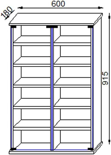 VCM Holz CD DVD Stand Regal Schrank Aufbewahrung Standregal Ständer Roma Glastür Sonoma-Eiche Sonoma
