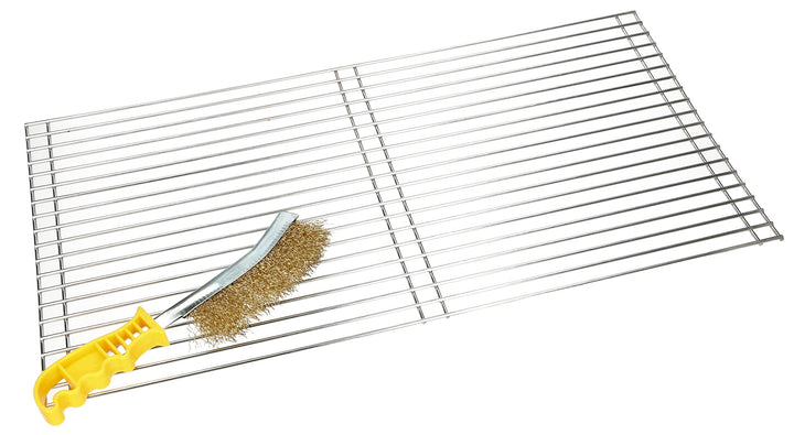 KOTARBAU® Edelstahl Grillrost Eckig 68x40 cm + Stahlbürsten zum Reinigen, 68x40 cm