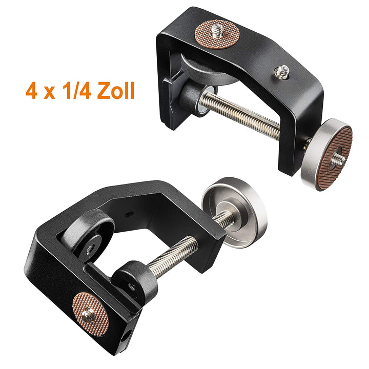 Walimex pro KX-25 Stativ Klemme mit Kugelkopf – Klemmstativ, Blitzklemme, Aluminium, ausziehbare Mit