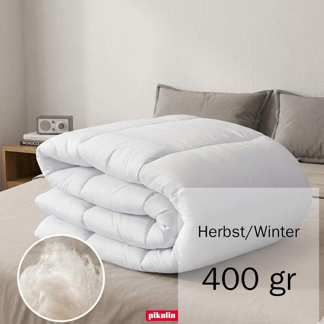 Pikolin Home - Faserdecke (400 g/m²) für den Winter und für kalte Raumtemperaturen Weib Kissen 150/1