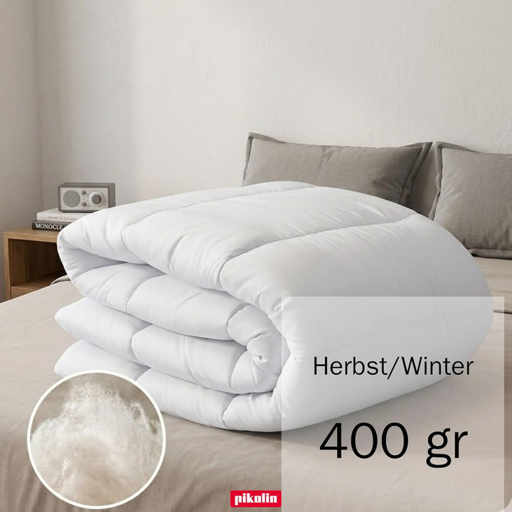 Pikolin Home - Faserdecke (400 g/m²) für den Winter und für kalte Raumtemperaturen Weib Kissen 150/1