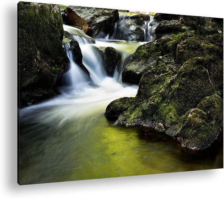deyoli idyllischer Wasserfall in Irland im Format: 80x60 als Leinwandbild, Motiv fertig gerahmt auf