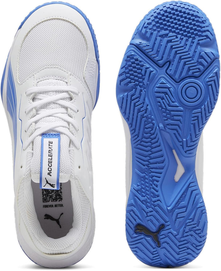 PUMA Unisex Kinder Accelerate Jr Handballschuh 33 EU Puma White Bluemazing, 33 EU Puma White Bluemaz